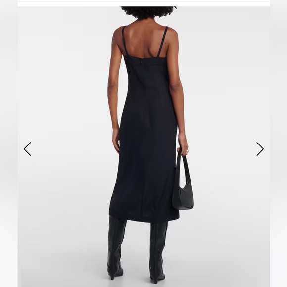 Toteme Cami top Crepe slip dress black with navy hint EU 38 US 6 zip closure - Picture 5 of 16